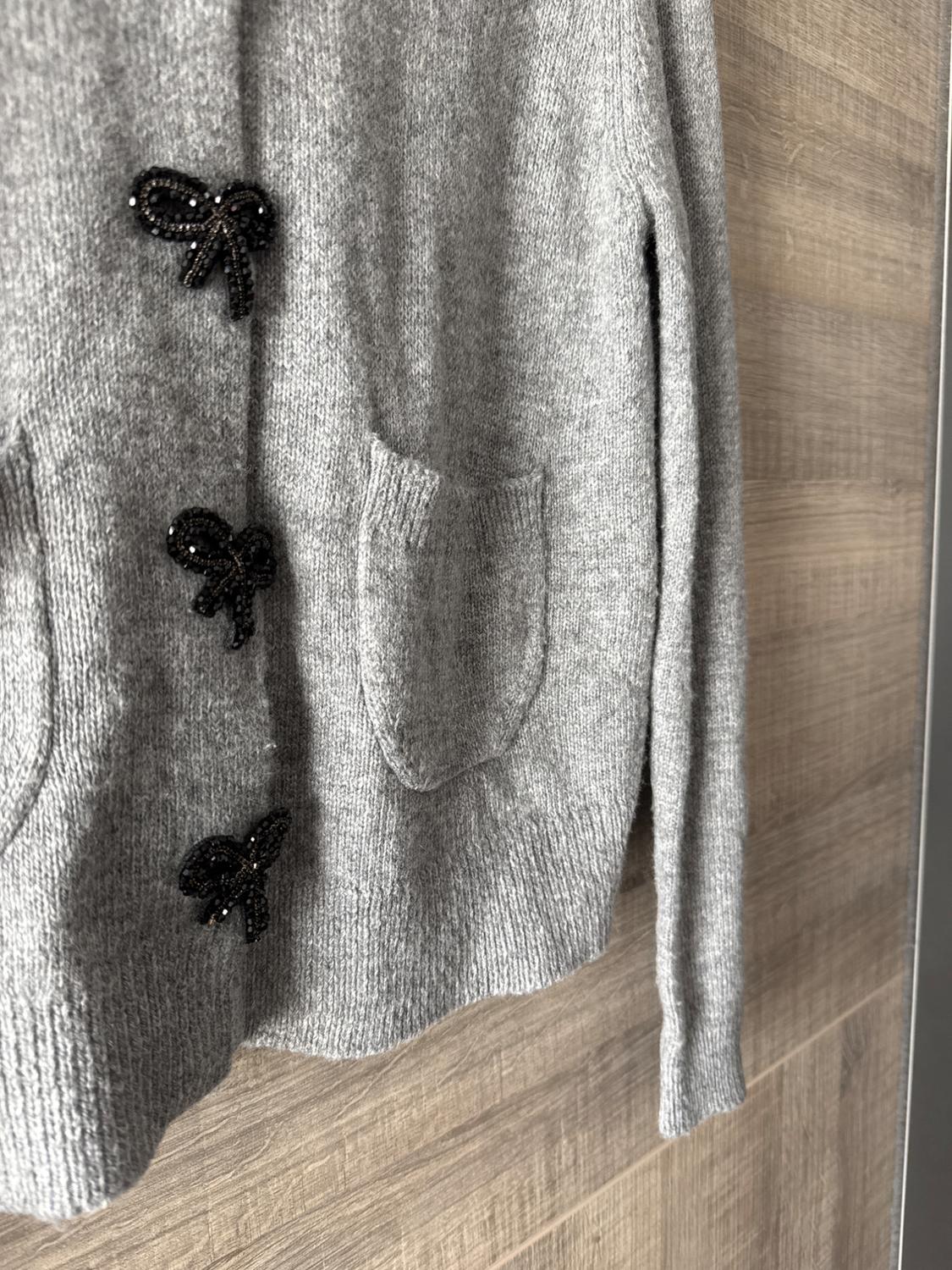 KNIT CARDIGAN WITH BUTTONS AND BOWS - Image 3