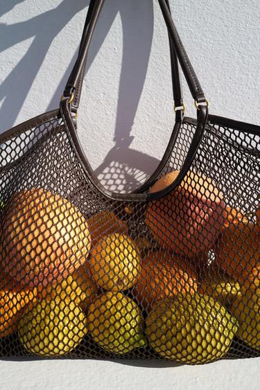 MESH TOTE BAG - Brown by Zara - Image 0