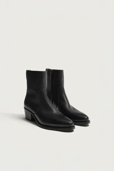 LEATHER BOOTS - Black by Zara
