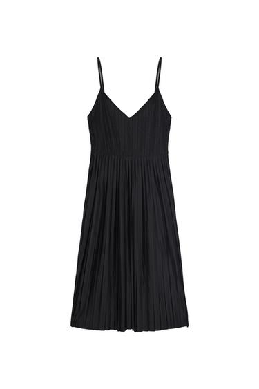 CONTRASTING PLEATED DRESS