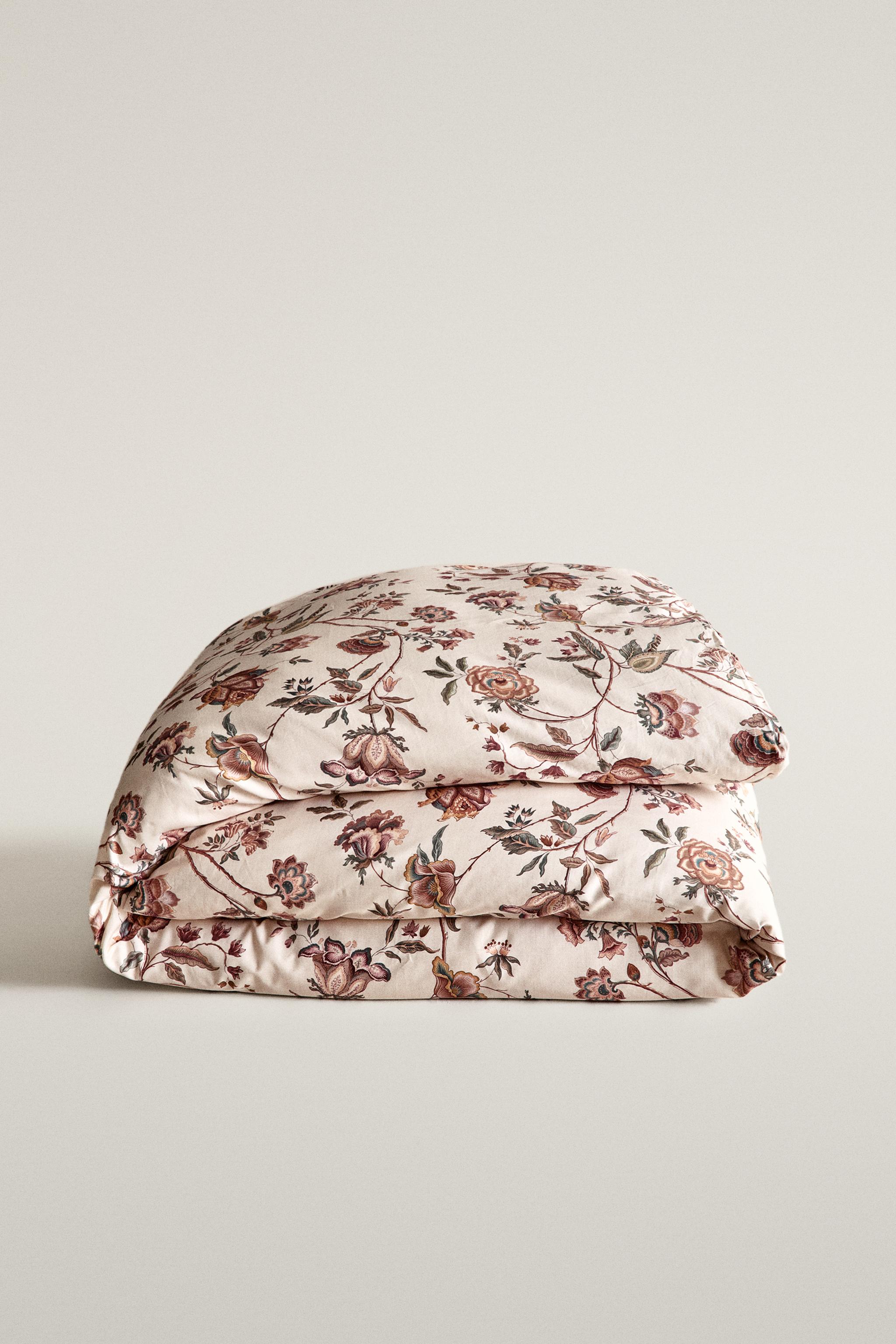 FLOWER AND BRANCH SATEEN DUVET COVER (300 THREAD COUNT)