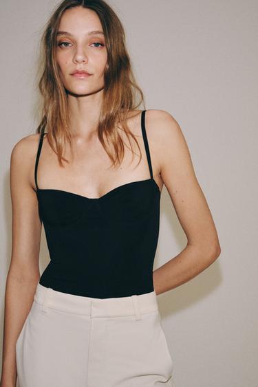 NYLON LACE BODYSUIT - Black by Zara