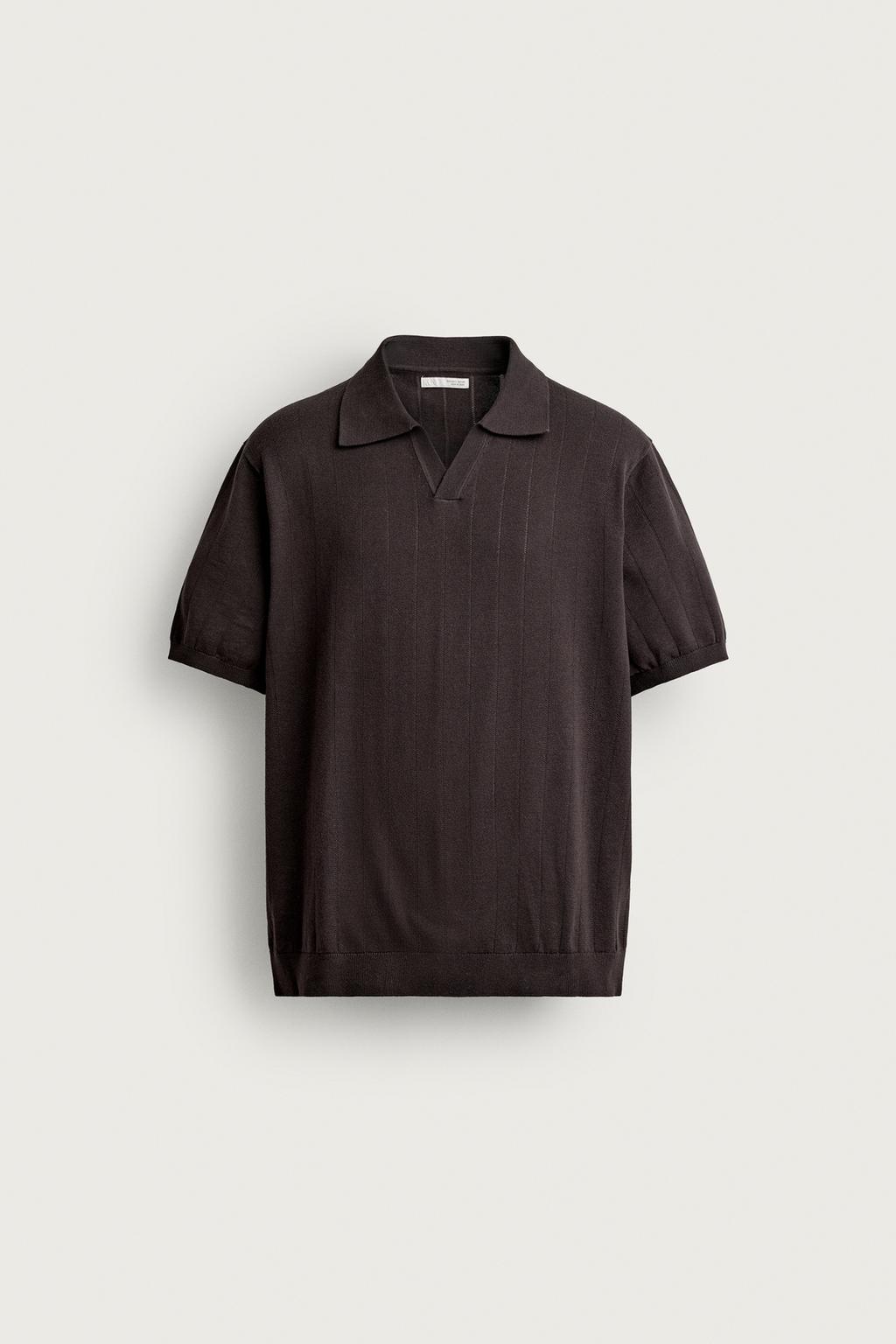 REGULAR FIT RIBBED KNIT POLO SHIRT