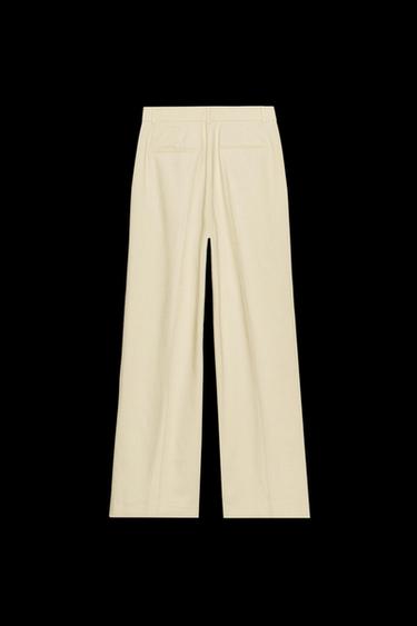 WEITE HOSE MIT BUNDFALTEN ZW COLLECTION - Pastellgelb von Zara