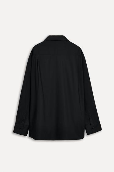 CHEMISE EN POPELINE OVERSIZE 50E ANNIVERSAIRE - Noir de Zara - Image 2