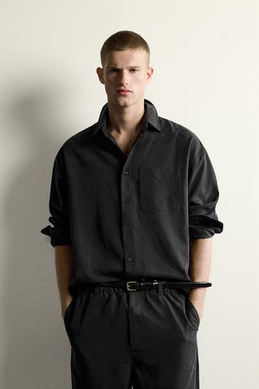 RELAXED FIT FLUID SHIRT - Dark grey by Zara