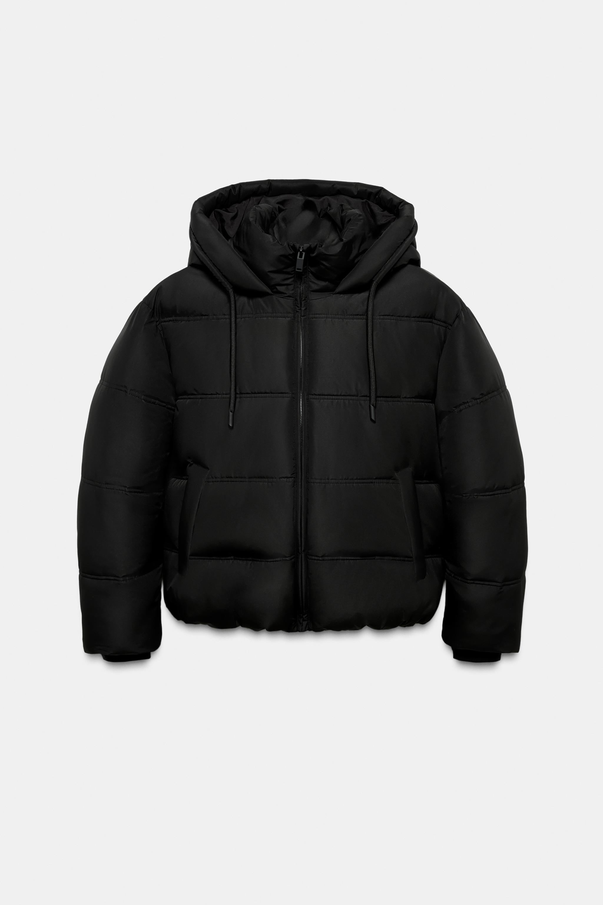 SHORT WATER REPELLENT WINDPROOF HOODIE ANORAK - Black | ZARA