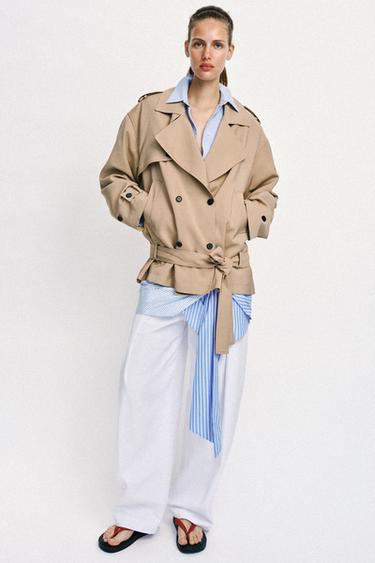 Zara BELTED TRENCH JACKET - Light camel - Image 0