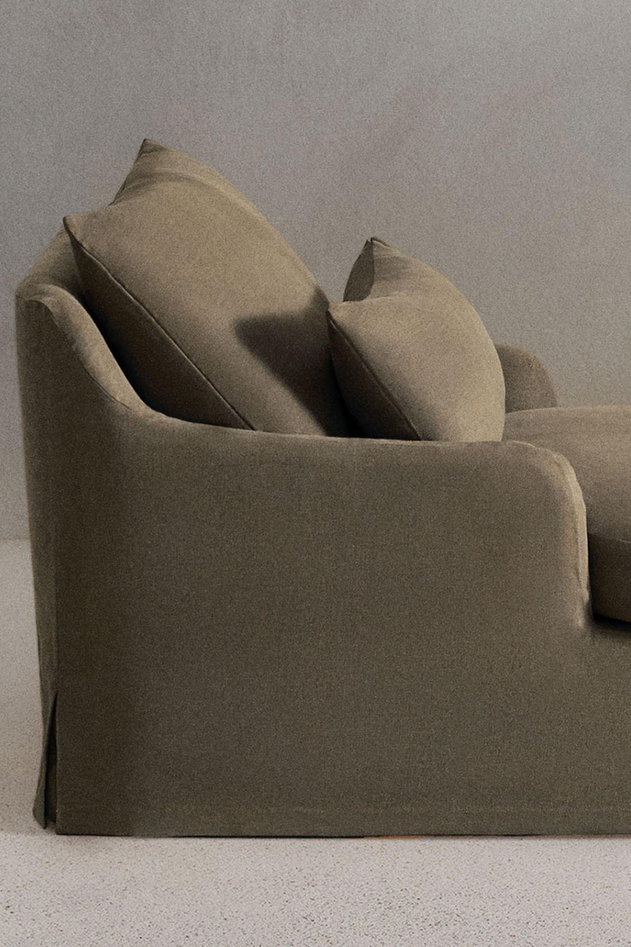 LOVESEAT 01 LINEN COVER — Gray