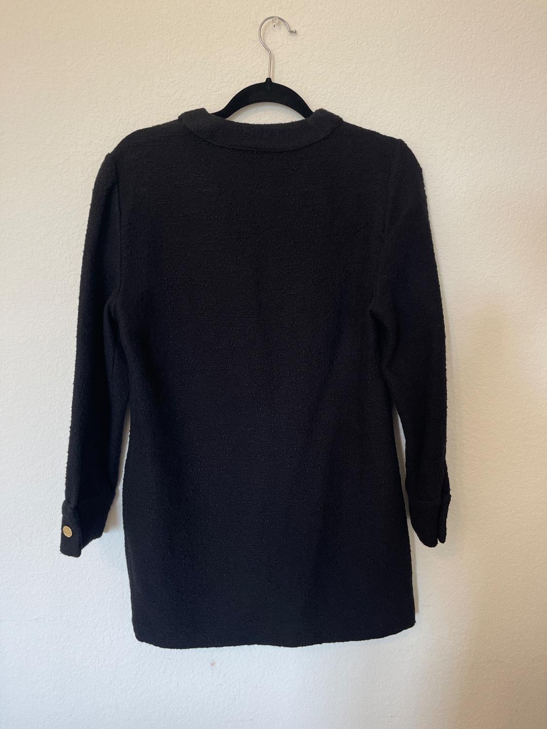 BLACK BUTTON DOWN KNIT DRESS - Image 3