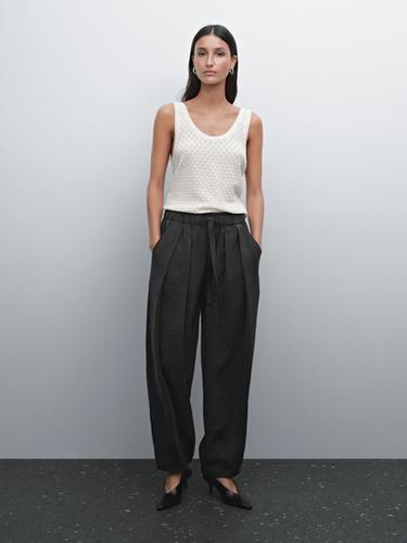 Zara Knit openwork top with straps - Ecru