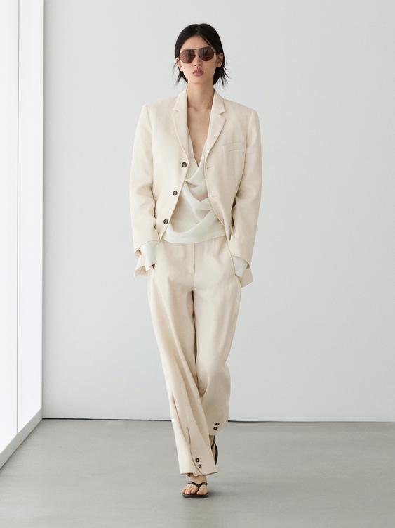 Linen blend suit blazer from Zara - $320