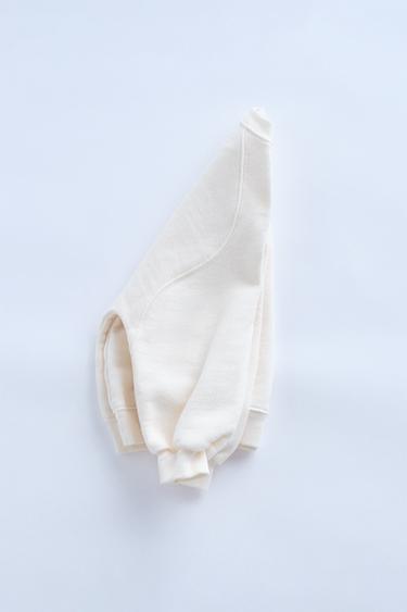 TIMELESZ - PLAIN SWEATSHIRT WITH DETAIL - Ecru by Zara - Image 2