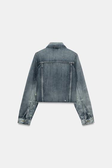 VESTE COURTE EN JEAN ZW COLLECTION - Bleu délavé de Zara - Image 7