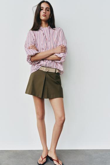 SKORT WITH BELT - Khaki by Zara