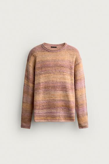 JERSEY JACQUARD RAYAS - Tostado de Zara