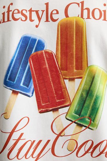 COMBINED PRINT T-SHIRT - White by Zara - Image 6
