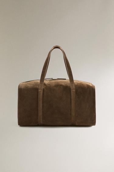 SAC DE VOYAGE CUIR - Vert kaki de Zara - Image 0