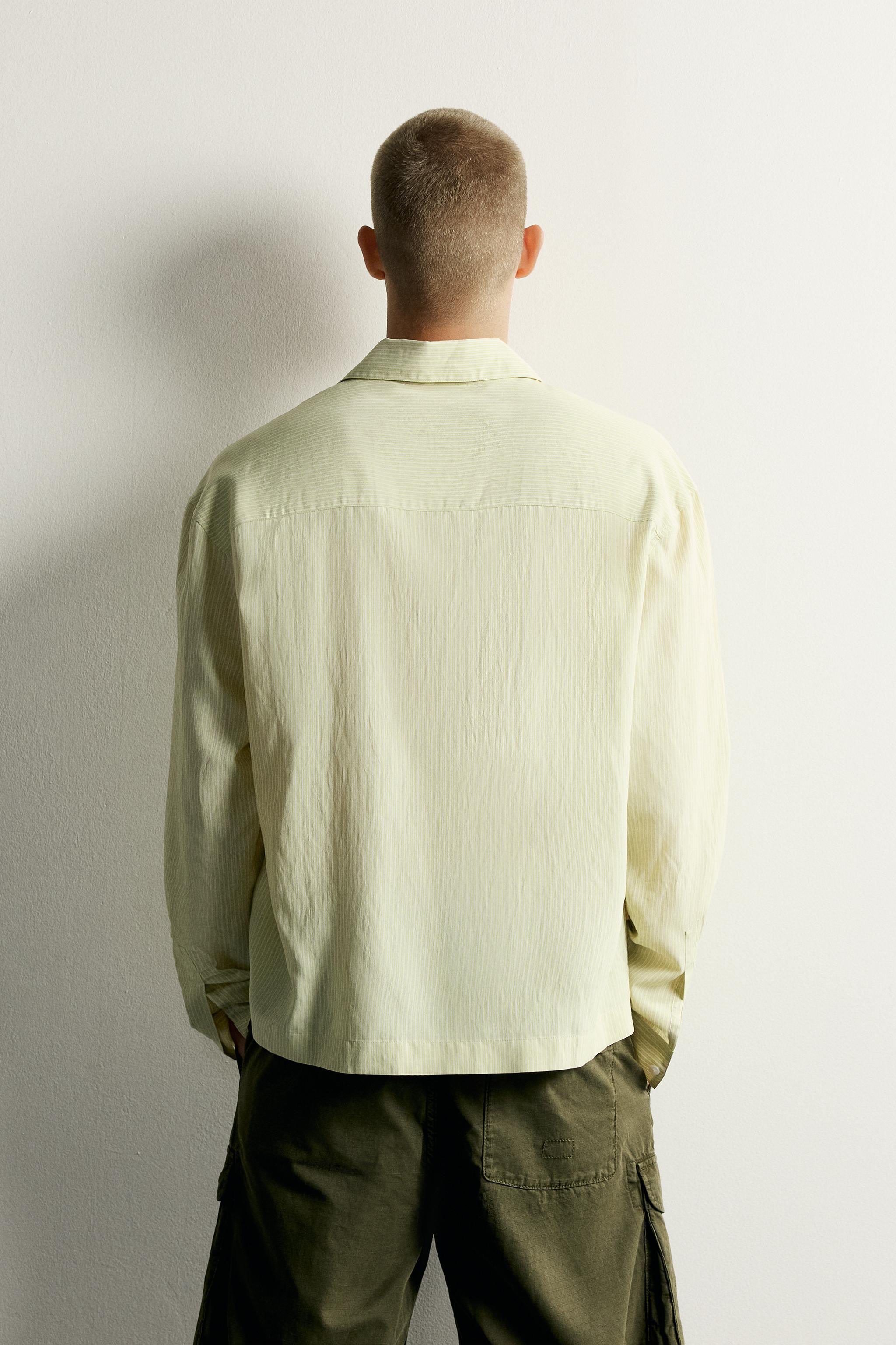 RELAXED-FIT STRIPED FLUID SHIRT