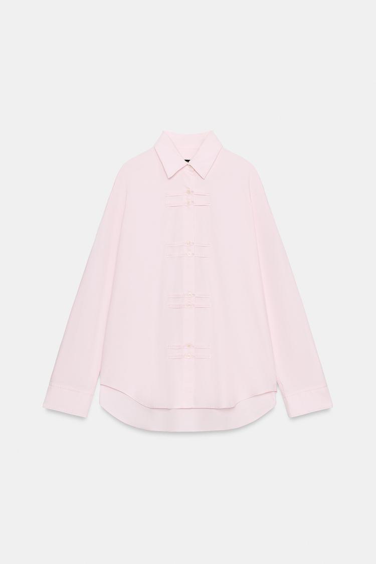 ZW COLLECTION OXFORD SHIRT WITH FROG FASTENING