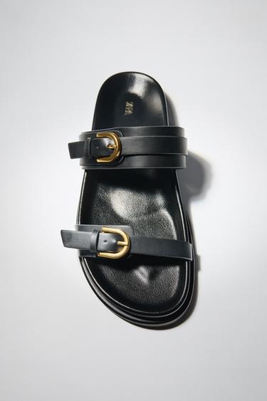 САНДАЛІЇ З ПРЯЖКАМИ - Чорний Zara
