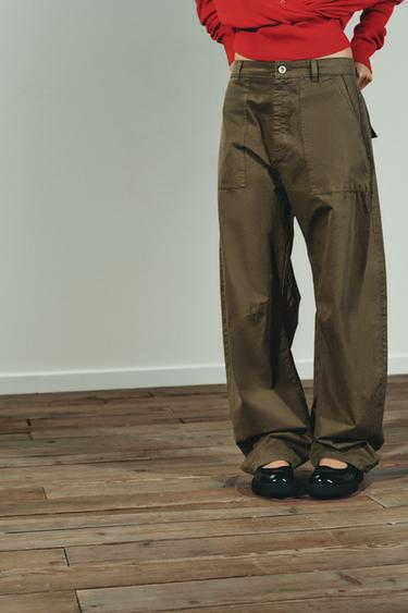 BALLOON CARGO TROUSERS - Khaki by Zara - Image 1