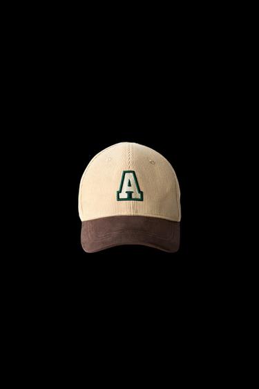 Zara CORDUROY CAP WITH PATCH - Sand - Image 0