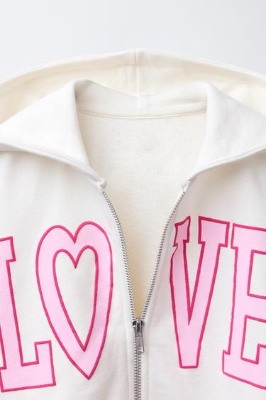 SWEAT ZIPPÉ VARSITY - Écru de Zara - Image 2