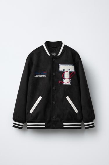 FAUX SUEDE BOMBER JACKET - Black by Zara - Image 0