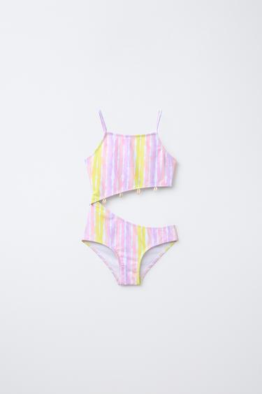 6-14 AÑOS/ BAÑADOR TIE DYE CONCHAS CUT OUT - Rosa / Lila de Zara