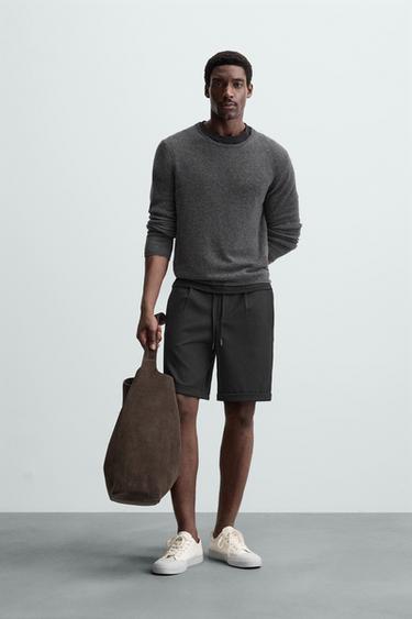 Zara STRETCH SHORTS - Black