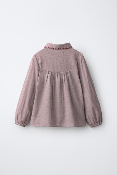 CHECK STITCH SHIRT — Bordeaux / Ecru 2