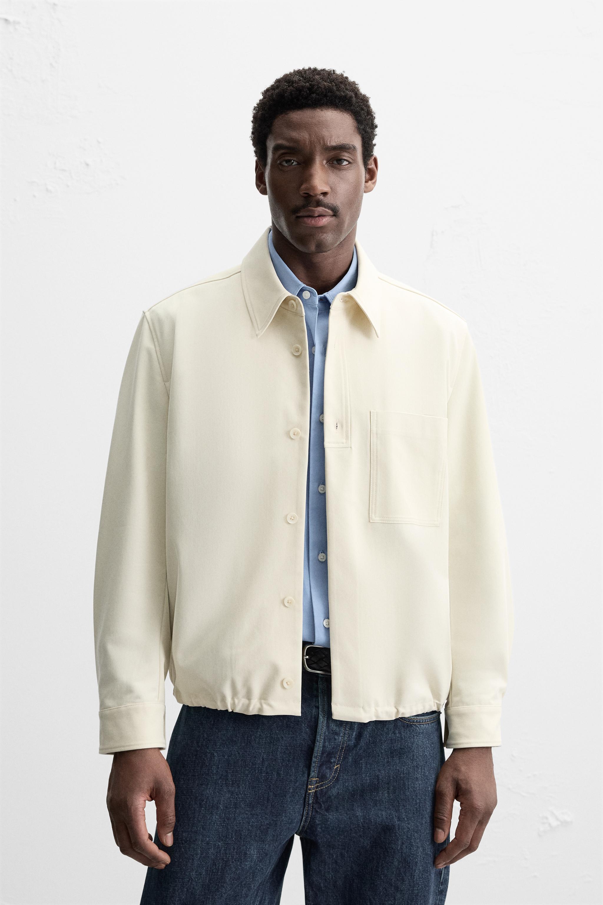 ビスコース混紡シャツジャケット - エクリュ | ZARA Japan / 日本