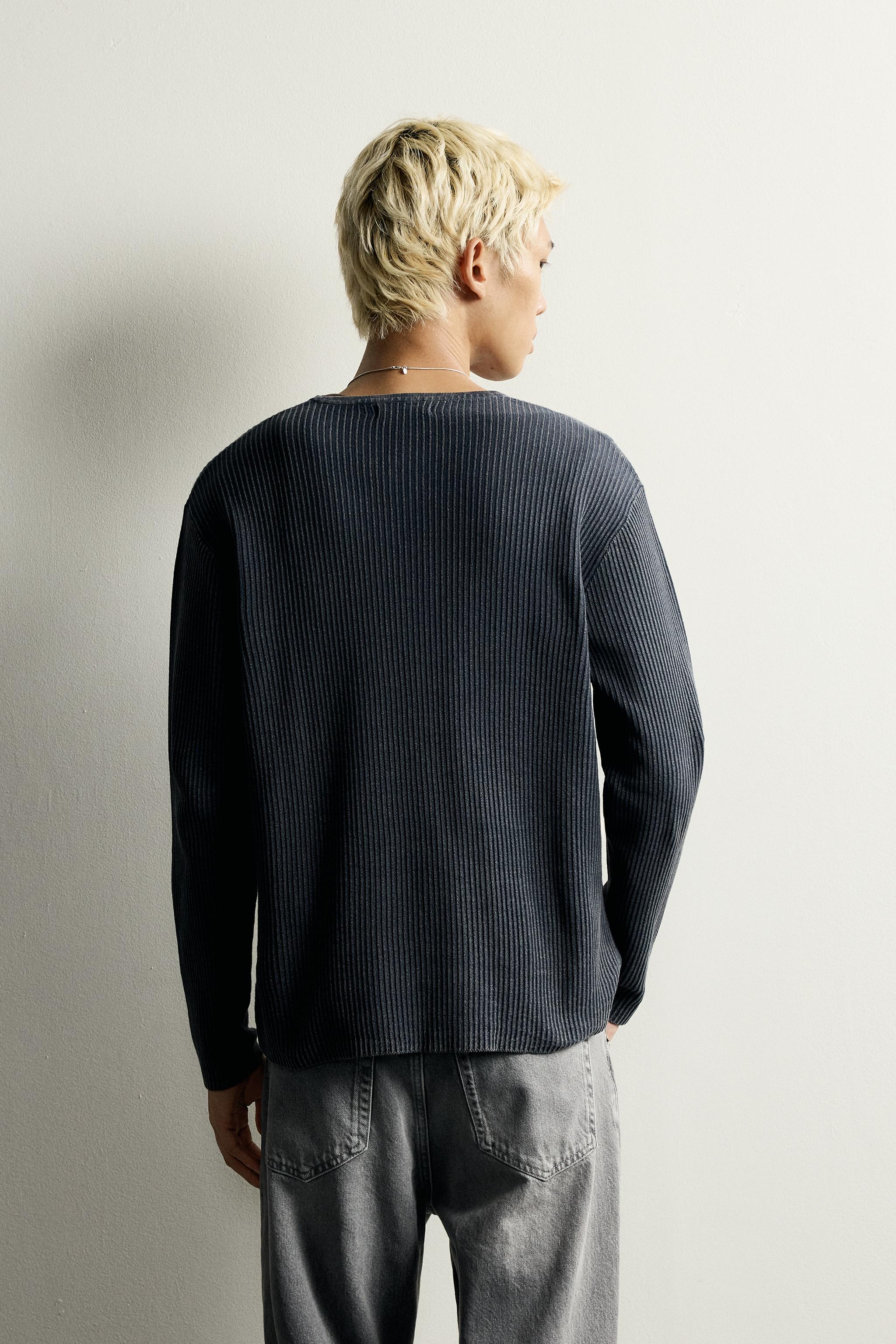 Zara DÜĞMELİ YAKA TRİKO T-SHIRT görsel 3