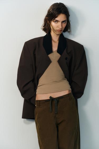 OVERSIZE CARGO PANTS — Dark khaki 2
