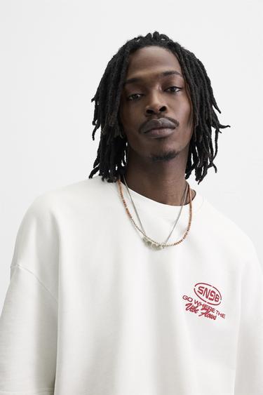 T-SHIRT WITH CONTRAST COMBINATION PRINTS - White by Zara - Image 4