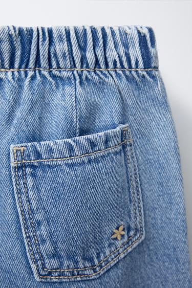 FLUID RIPPED WIDE-LEG JEANS - Mid-blue by Zara - Image 3