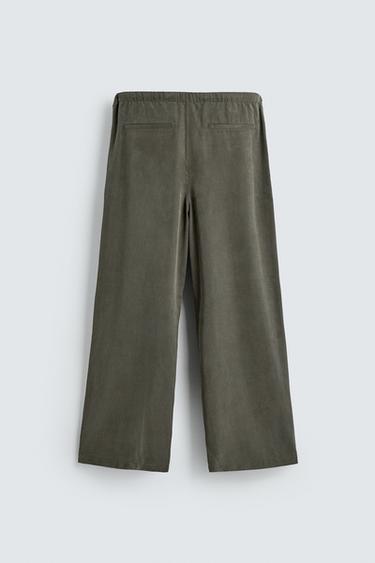 PANTALON FLUIDE COUPE DÉCONTRACTÉE - Kaki foncé de Zara - Image 7