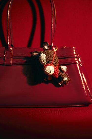 Zara 馬形吊飾鑰匙圈 - 棕色