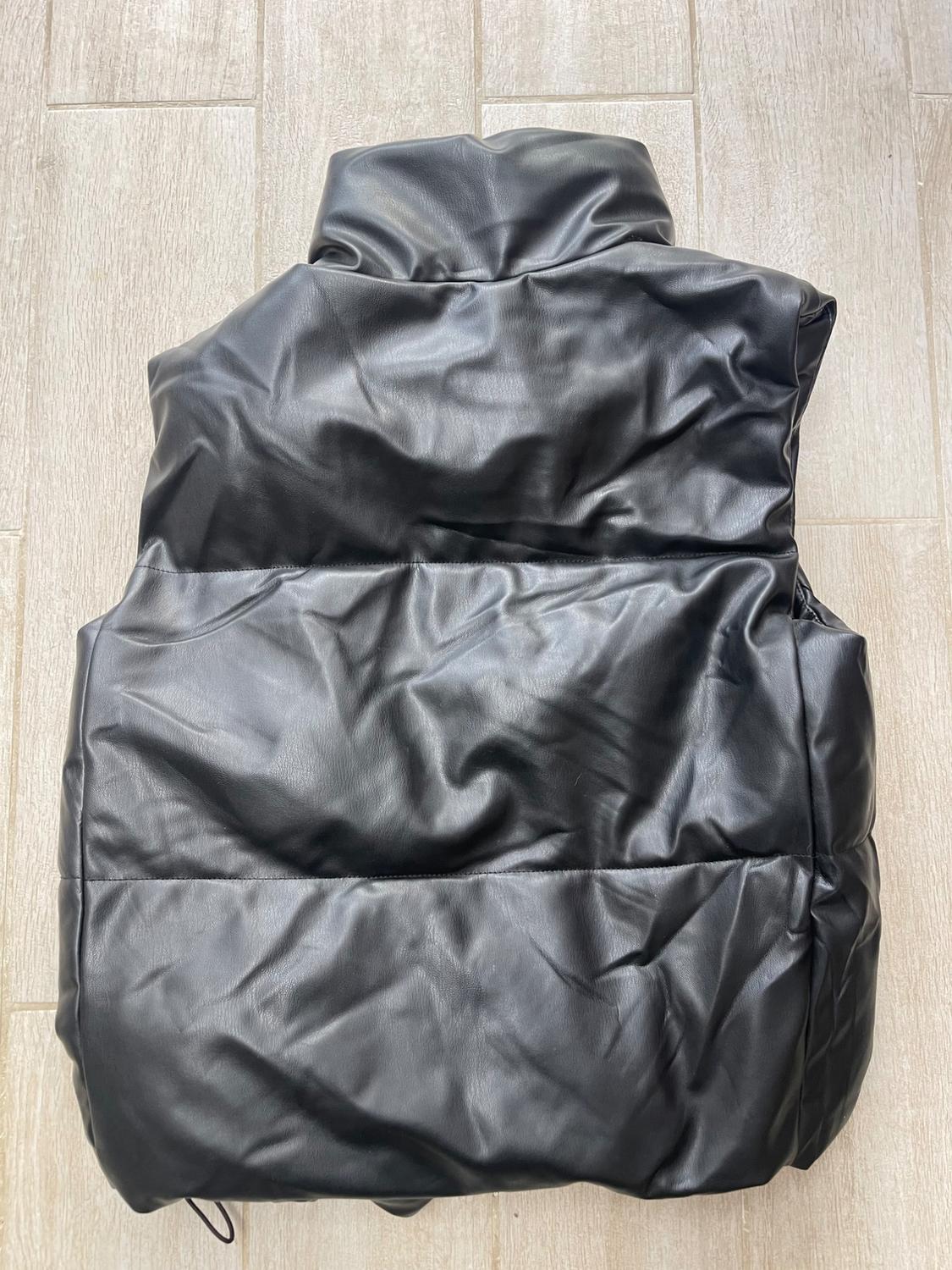 FAUX LEATHER PUFFER GILET - Image 3