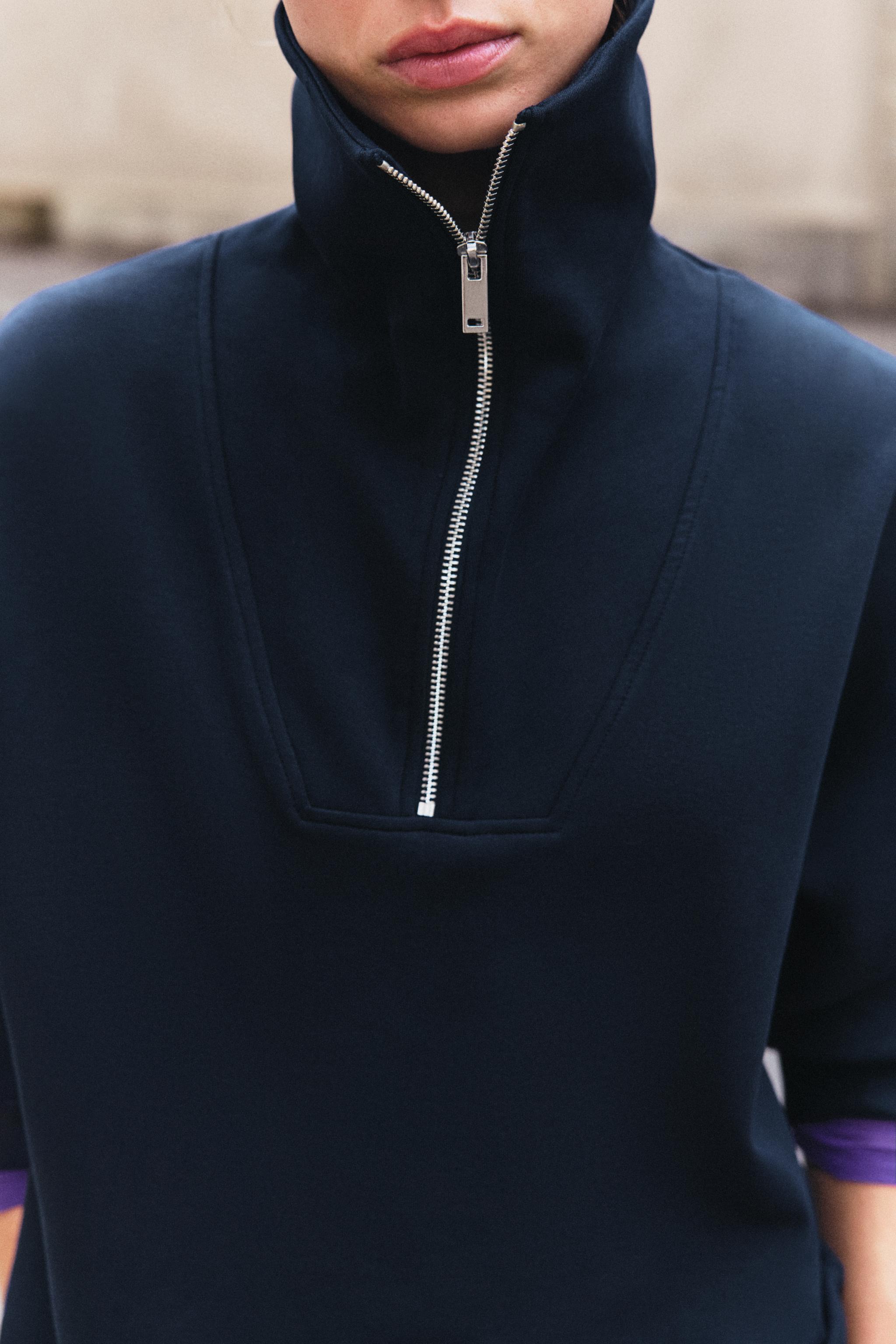 Zara FERMUARLI İNTERLOK SWEATSHIRT görsel 2