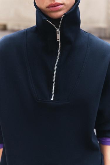 INTERLOCK ZIP-UP SWEATSHIRT — Navy blue 2