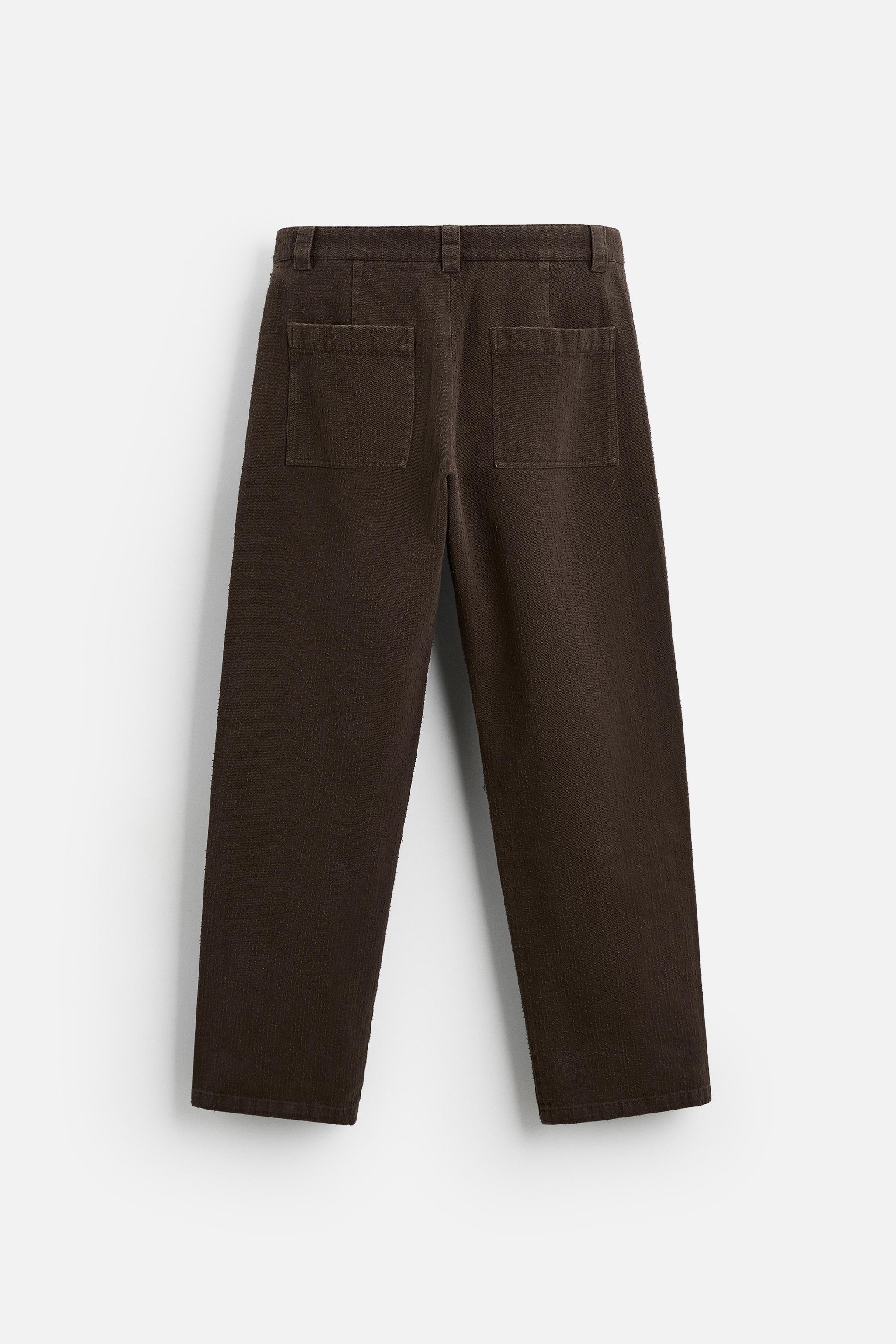 ☆ドイツ発*ZARA*新作*テクスチャールーズフィットパンツ/BL☆ ルーズフィット ドレープパンツ - ライトカーキ | ZARA Japan / 日本