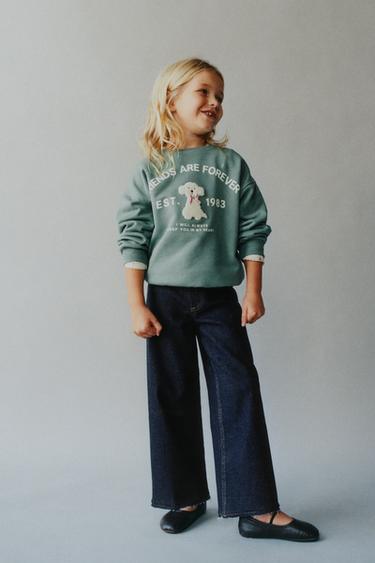 سويت شيرت برقعة ملتفة - أخضر مموه الخاص بـ Zara