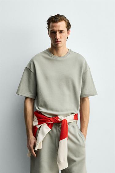 SWEAT COUPE DÉCONTRACTÉE INTERLOCK - vert délavé de Zara - Image 1
