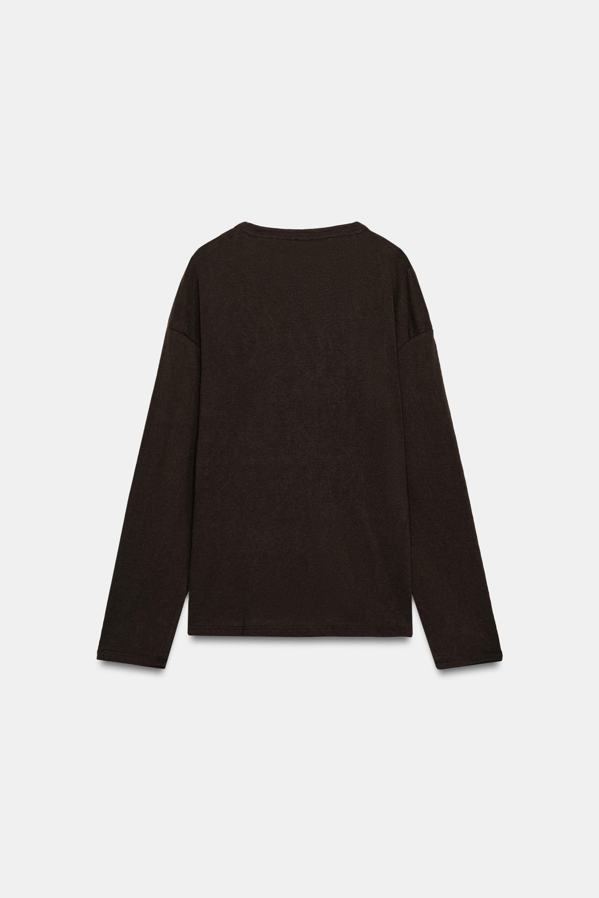 ラスティックロングスリーブTシャツ - オフホワイト | ZARA Japan / 日本