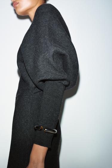 V-NECK KNIT MIDI DRESS - Grey by Zara - Image 5