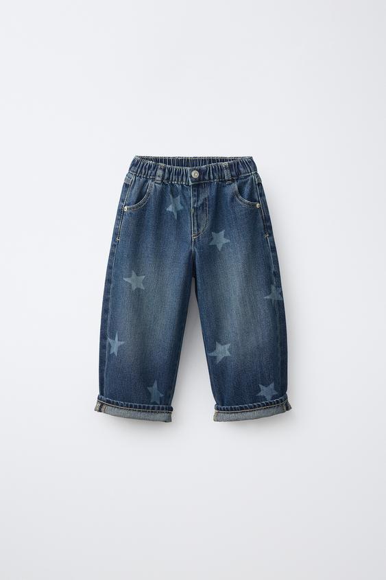 STAR PRINT RELAXED FIT JEANS - Indigo de Zara - Imagen 0