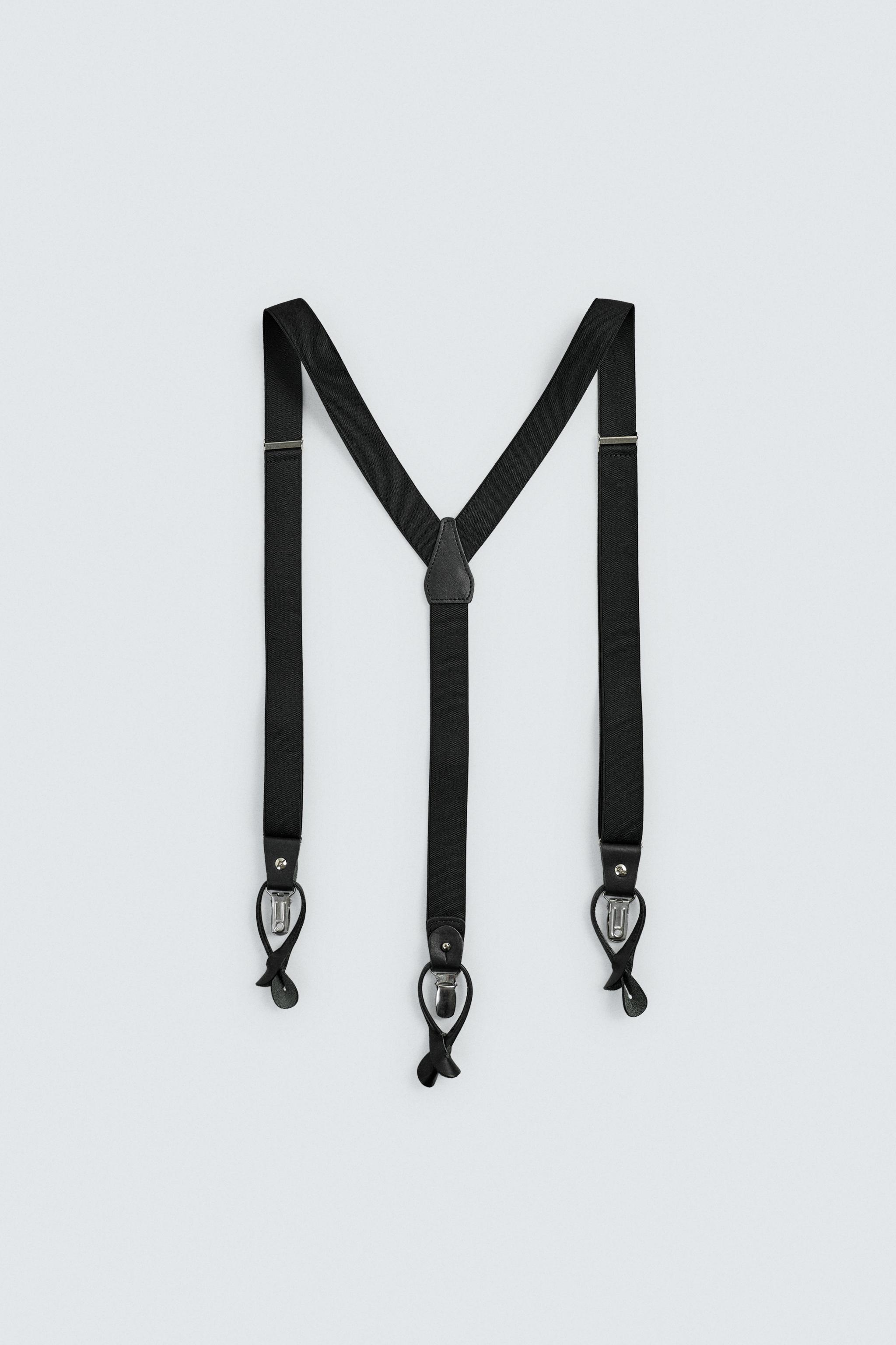 LEATHER APPLIQUÉ SUSPENDERS