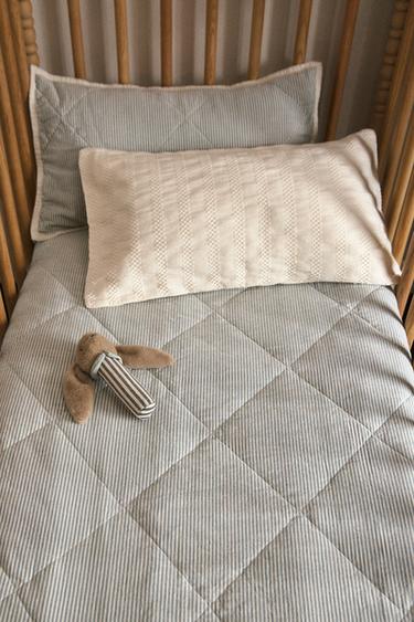 KIDS' STRIPED COTTON QUILT - Blue by Zara